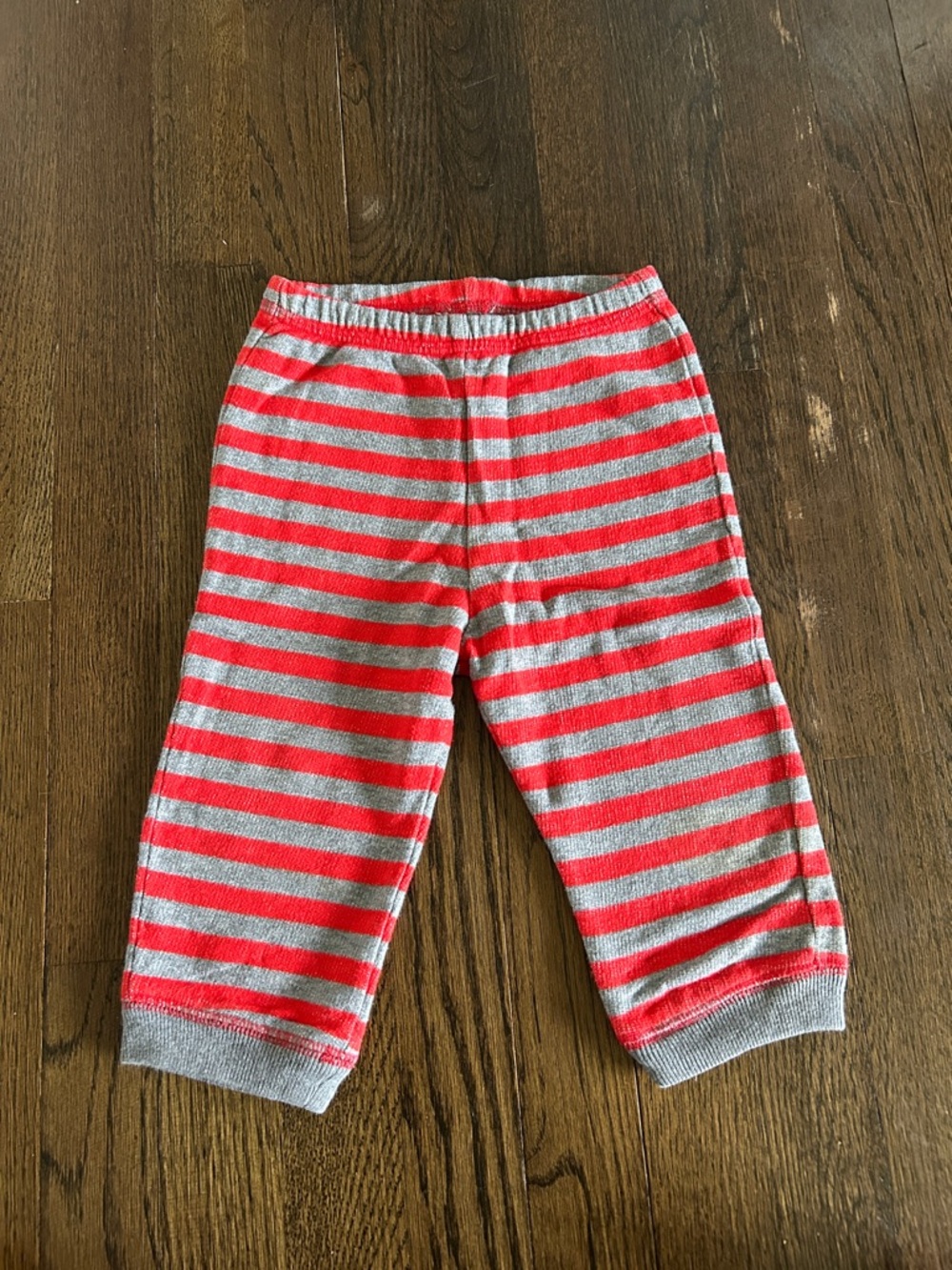 Baby B’gosh Gray & Red Striped Knit Baby Pants size 18M